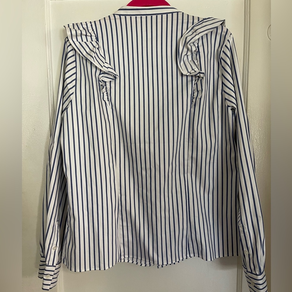Banana Republic Striped Ruffle Button-Down - Picture 3 of 3